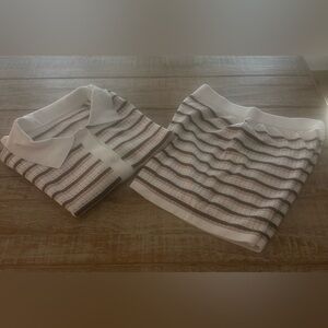 Striped Women's Knit Short Set